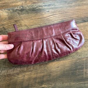 ALDO Large Burgundy Pleated Clutch